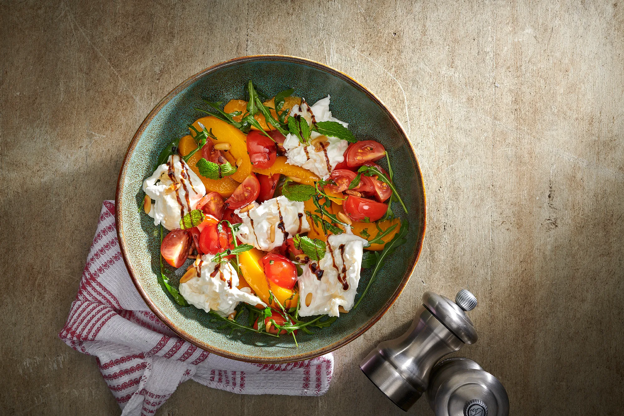 Burrata caprese salad
